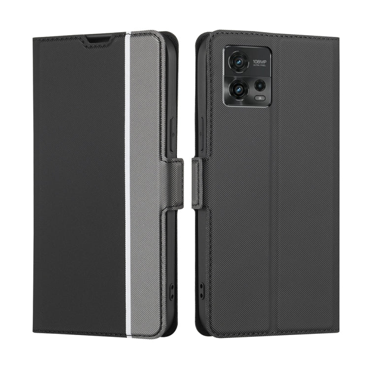 For Motorola Moto G72 4G Twill Texture Side Button Leather Phone Case