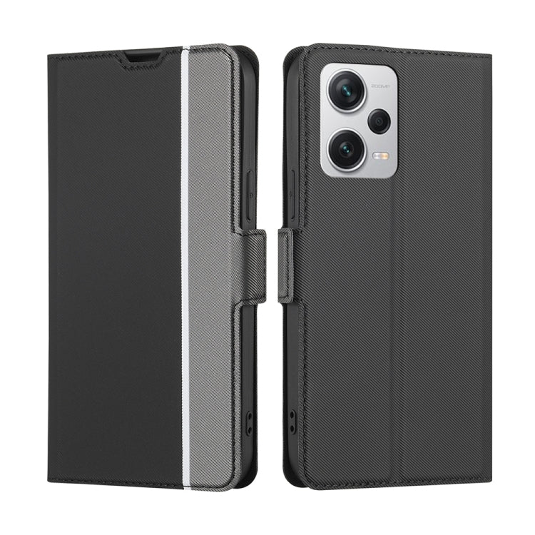 For Xiaomi Redmi Note 12 Pro+ China Twill Texture Side Button Leather Phone Case