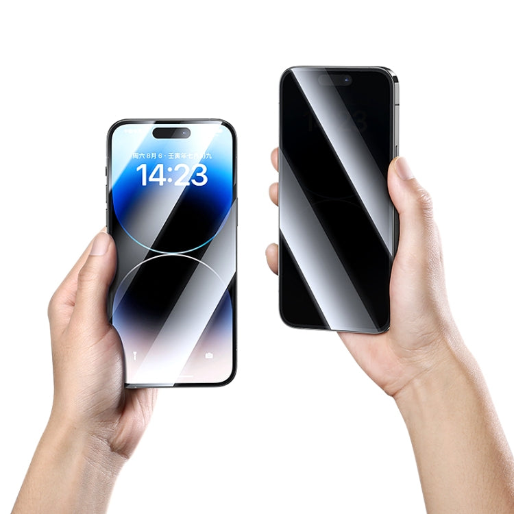 For iPhone 14 Pro Max USAMS US-BH836 Anti-peeping Full Screen Tempered Glass with Installation Tool
