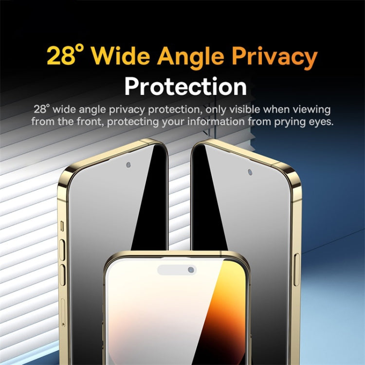 For iPhone 14 Pro Max Baseus 0.3mm AR Transparent Full Screen Anti-peep Tempered Glass Film