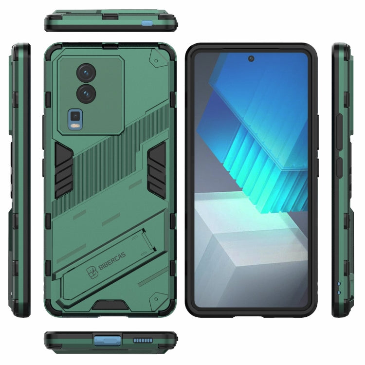 For vivo iQOO Neo7 Punk Armor 2 in 1 PC + TPU Phone Case with Invisible Holder