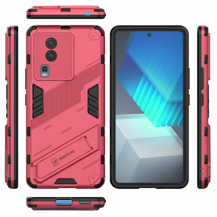 For vivo iQOO Neo7 Punk Armor 2 in 1 PC + TPU Phone Case with Invisible Holder