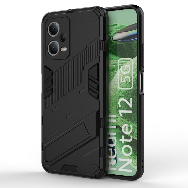 For Xiaomi Redmi Note 12 China / Note 12 5G India Punk Armor 2 in 1 PC + TPU Phone Case with Invisible Holder