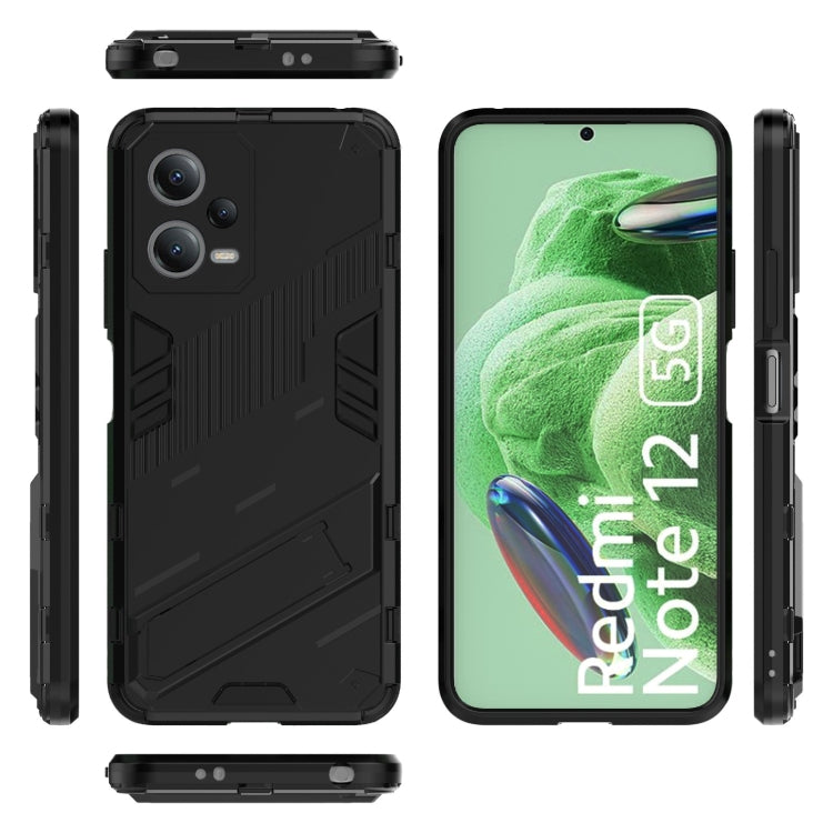 For Xiaomi Redmi Note 12 China / Note 12 5G India Punk Armor 2 in 1 PC + TPU Phone Case with Invisible Holder