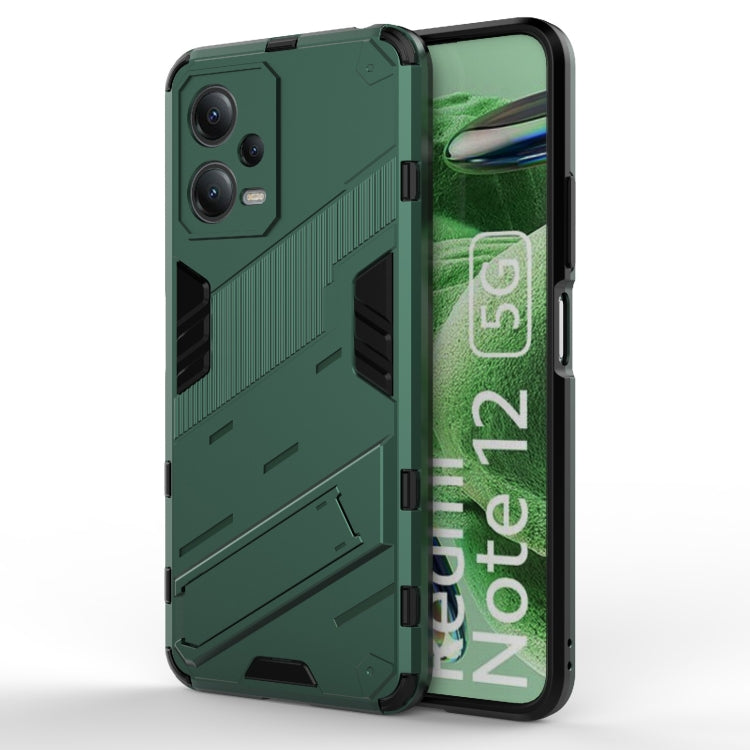For Xiaomi Redmi Note 12 China / Note 12 5G India Punk Armor 2 in 1 PC + TPU Phone Case with Invisible Holder