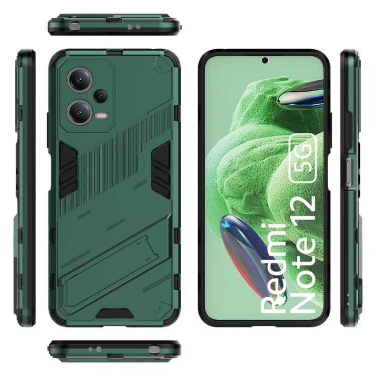 For Xiaomi Redmi Note 12 China / Note 12 5G India Punk Armor 2 in 1 PC + TPU Phone Case with Invisible Holder