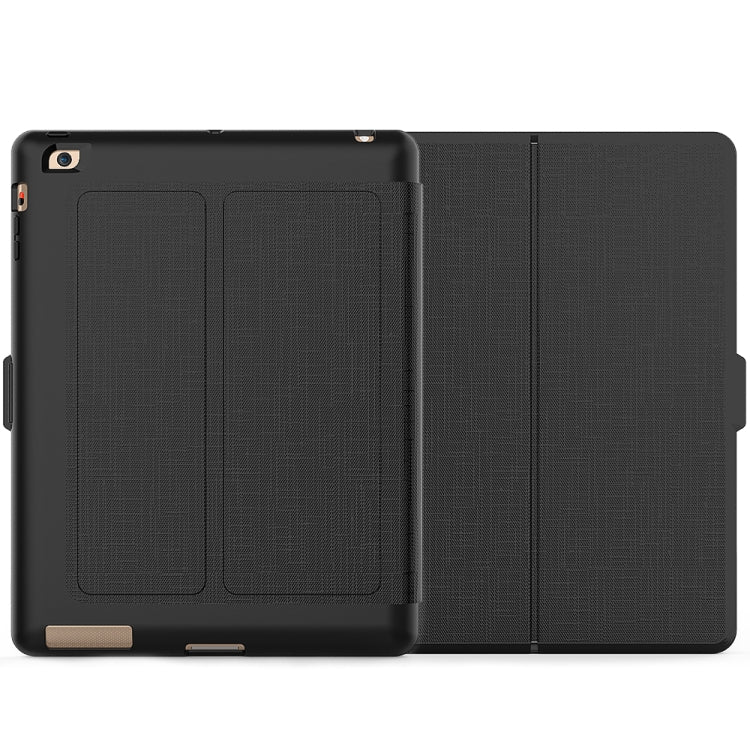 For iPad 2 / 3 / 4 PC + TPU Silk Texture Horizontal Flip Smart Covers with Holder