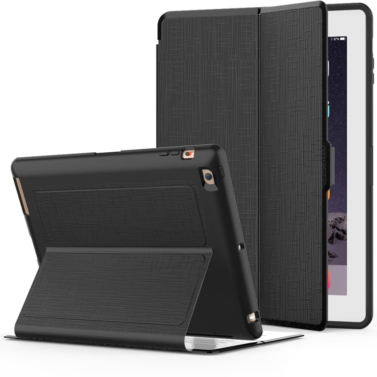 For iPad 2 / 3 / 4 PC + TPU Silk Texture Horizontal Flip Smart Covers with Holder