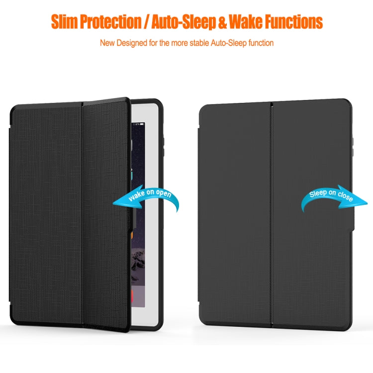 For iPad 2 / 3 / 4 PC + TPU Silk Texture Horizontal Flip Smart Covers with Holder