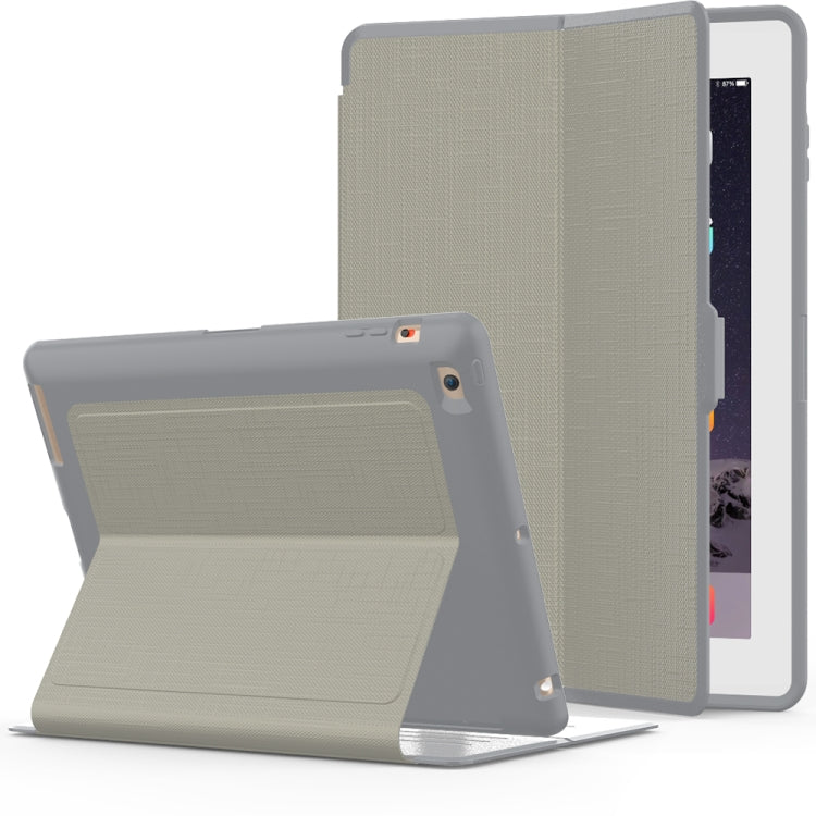 For iPad 2 / 3 / 4 PC + TPU Silk Texture Horizontal Flip Smart Covers with Holder