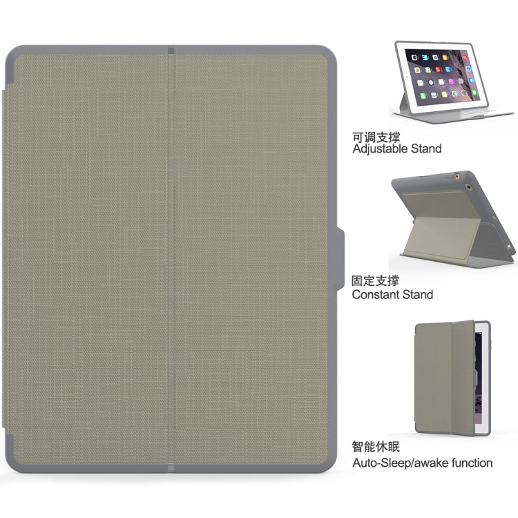 For iPad 2 / 3 / 4 PC + TPU Silk Texture Horizontal Flip Smart Covers with Holder