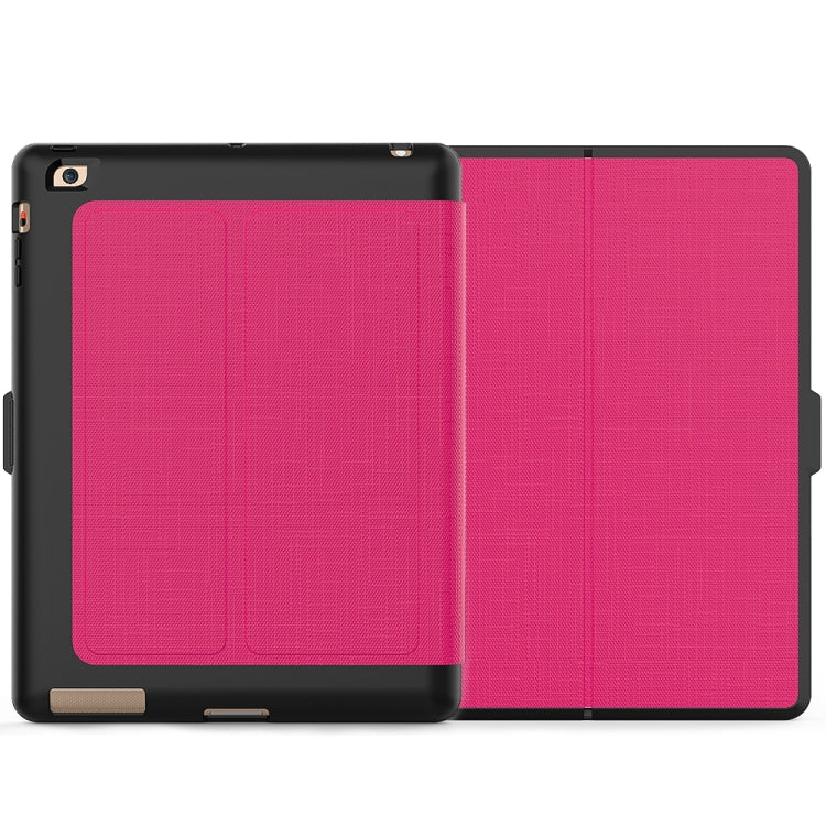 For iPad 2 / 3 / 4 PC + TPU Silk Texture Horizontal Flip Smart Covers with Holder