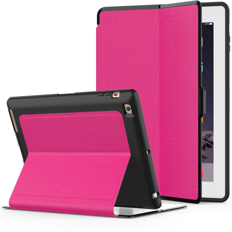 For iPad 2 / 3 / 4 PC + TPU Silk Texture Horizontal Flip Smart Covers with Holder