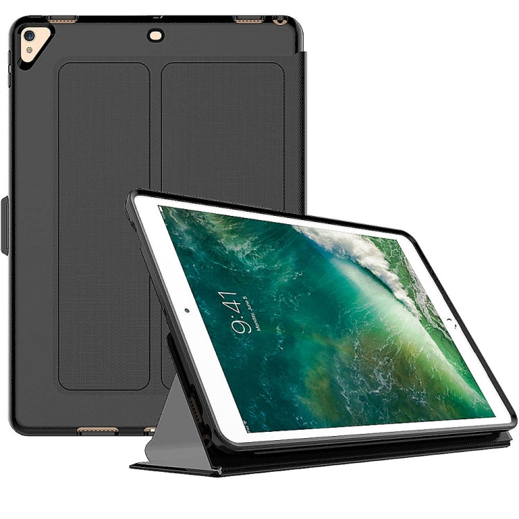 For iPad Pro 10.5 icoh PC + TPU Silk Texture Horizontal Flip Smart Covers with Holder
