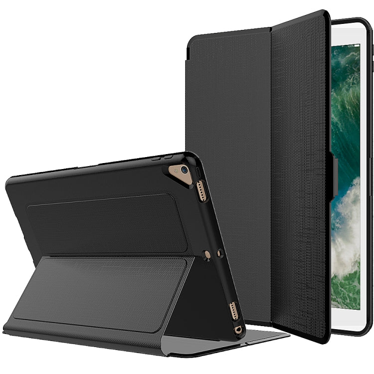 For iPad Pro 10.5 icoh PC + TPU Silk Texture Horizontal Flip Smart Covers with Holder