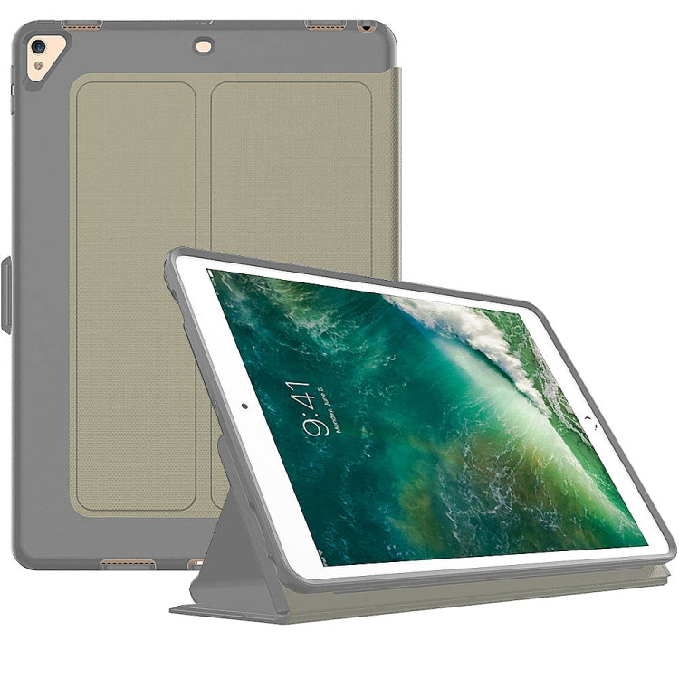 For iPad Pro 10.5 icoh PC + TPU Silk Texture Horizontal Flip Smart Covers with Holder