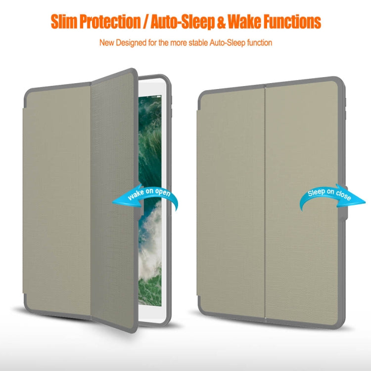 For iPad Pro 10.5 icoh PC + TPU Silk Texture Horizontal Flip Smart Covers with Holder