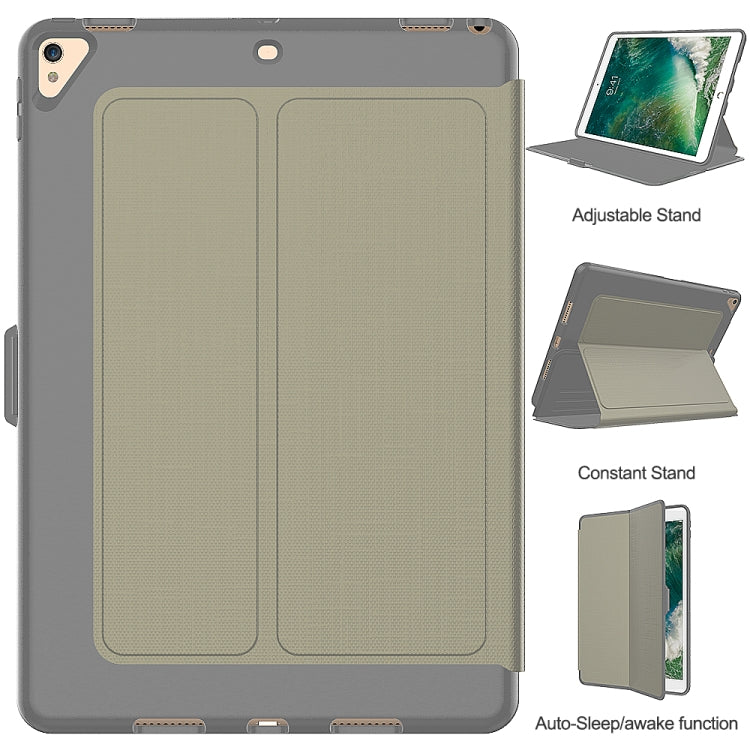 For iPad Pro 10.5 icoh PC + TPU Silk Texture Horizontal Flip Smart Covers with Holder