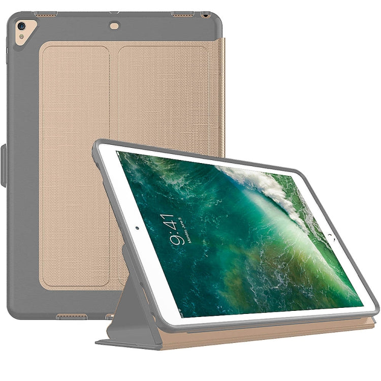 For iPad Pro 10.5 icoh PC + TPU Silk Texture Horizontal Flip Smart Covers with Holder