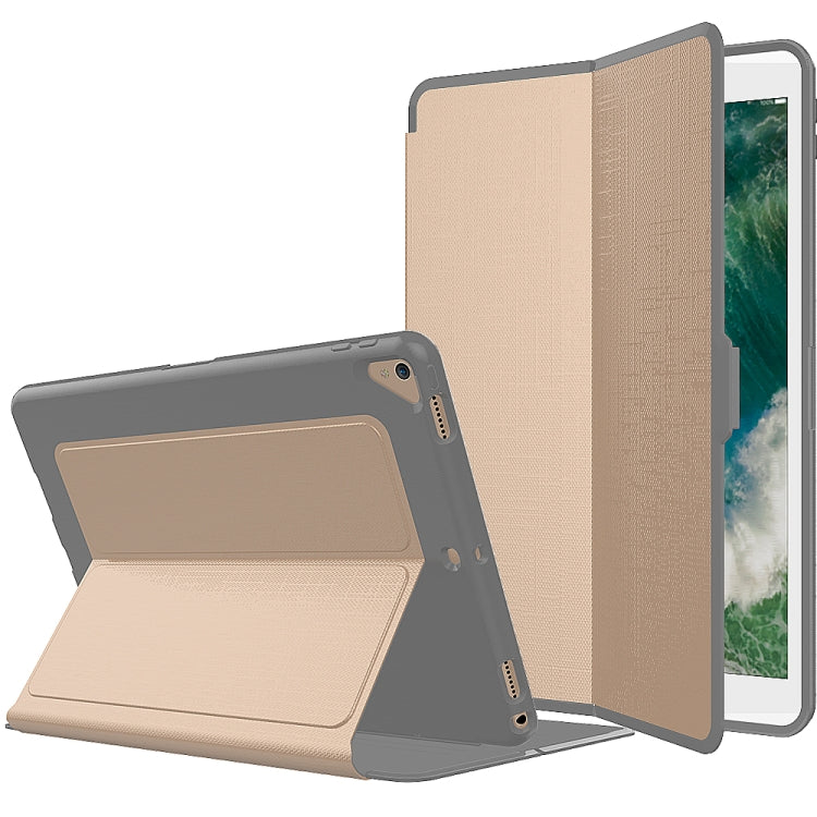 For iPad Pro 10.5 icoh PC + TPU Silk Texture Horizontal Flip Smart Covers with Holder