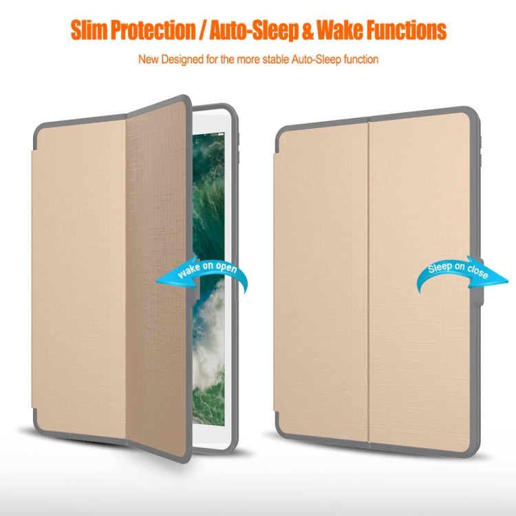 For iPad Pro 10.5 icoh PC + TPU Silk Texture Horizontal Flip Smart Covers with Holder