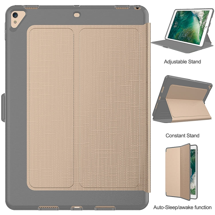 For iPad Pro 10.5 icoh PC + TPU Silk Texture Horizontal Flip Smart Covers with Holder