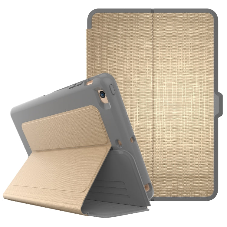 For iPad mini 1/ 2 / 3 PC + TPU Silk Texture Horizontal Flip Smart Covers with Holder
