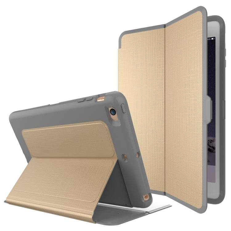 For iPad mini 1/ 2 / 3 PC + TPU Silk Texture Horizontal Flip Smart Covers with Holder