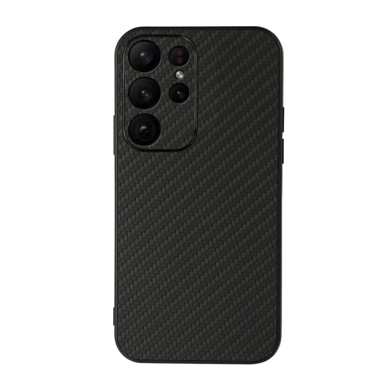 For Samsung Galaxy S23 Ultra 5G Accurate Hole Carbon Fiber Texture PU Phone Case
