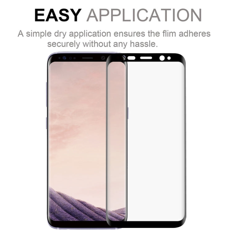 for Galaxy S8 2 PCS 3D Curved Silk-screen PET Frosted Full Coverage Protective Film(Black)