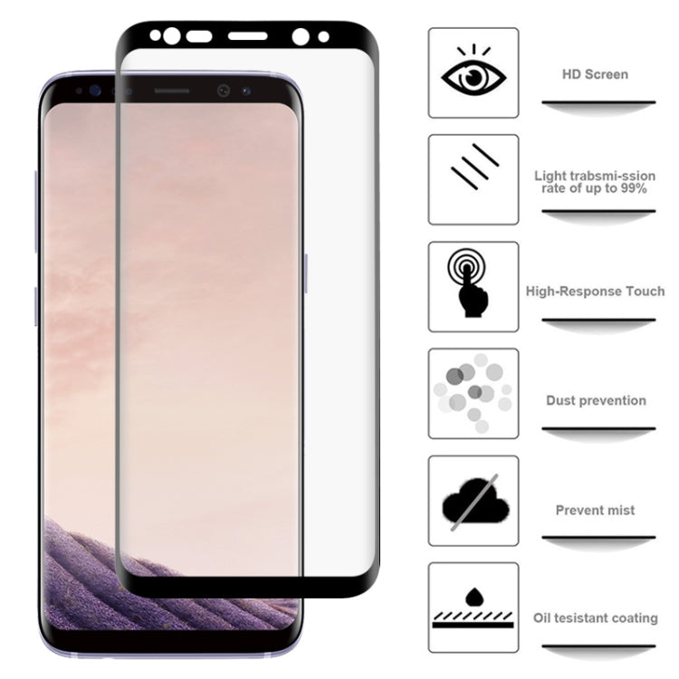 for Galaxy S8 2 PCS 3D Curved Silk-screen PET Frosted Full Coverage Protective Film(Black)