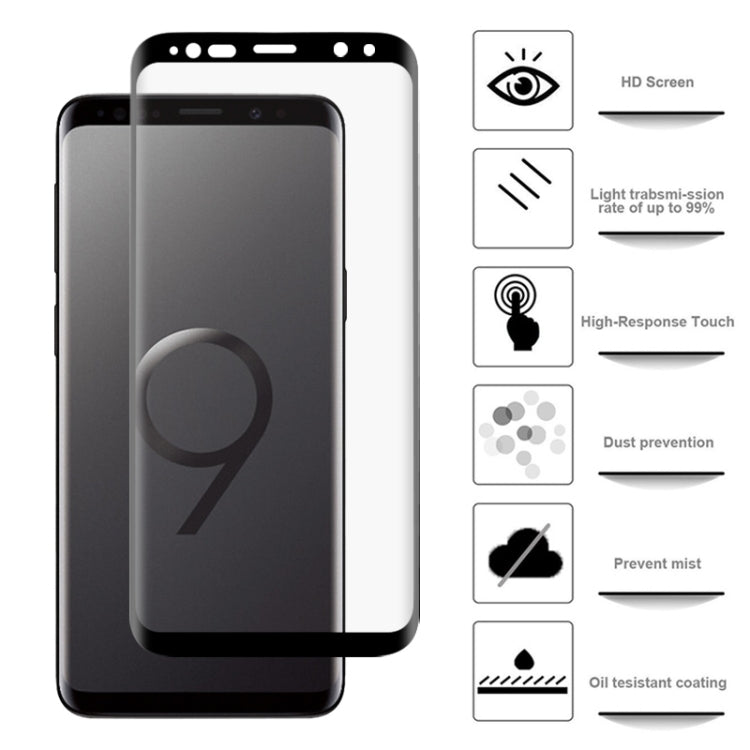 for Galaxy S9 2 PCS 3D Curved Silk-screen PET Frosted Full Coverage Protective Film(Black)