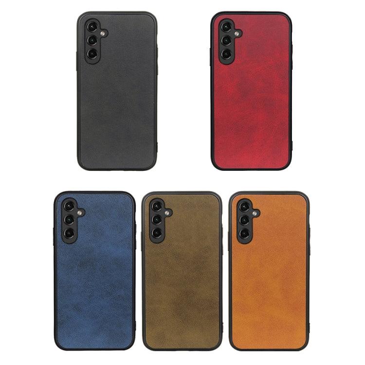 For Samsung Galaxy A14 5G Accurate Hole Two-color Calf Texture PU Phone Case