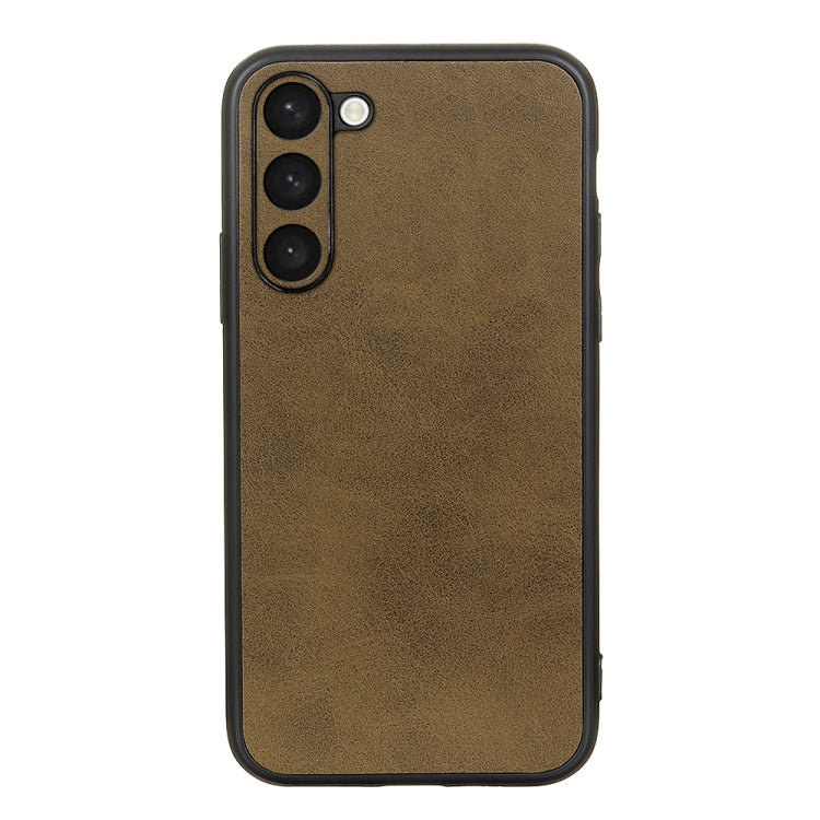 For Samsung Galaxy S23+ 5G Accurate Hole Two-color Calf Texture PU Phone Case