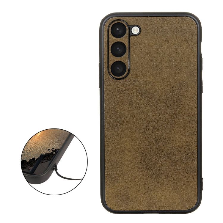 For Samsung Galaxy S23+ 5G Accurate Hole Two-color Calf Texture PU Phone Case
