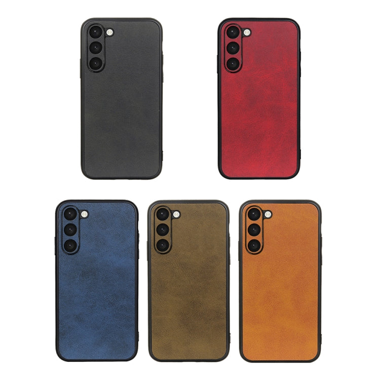 For Samsung Galaxy S23+ 5G Accurate Hole Two-color Calf Texture PU Phone Case