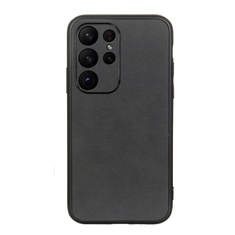 For Samsung Galaxy S23 Ultra 5G Accurate Hole Two-color Calf Texture PU Phone Case