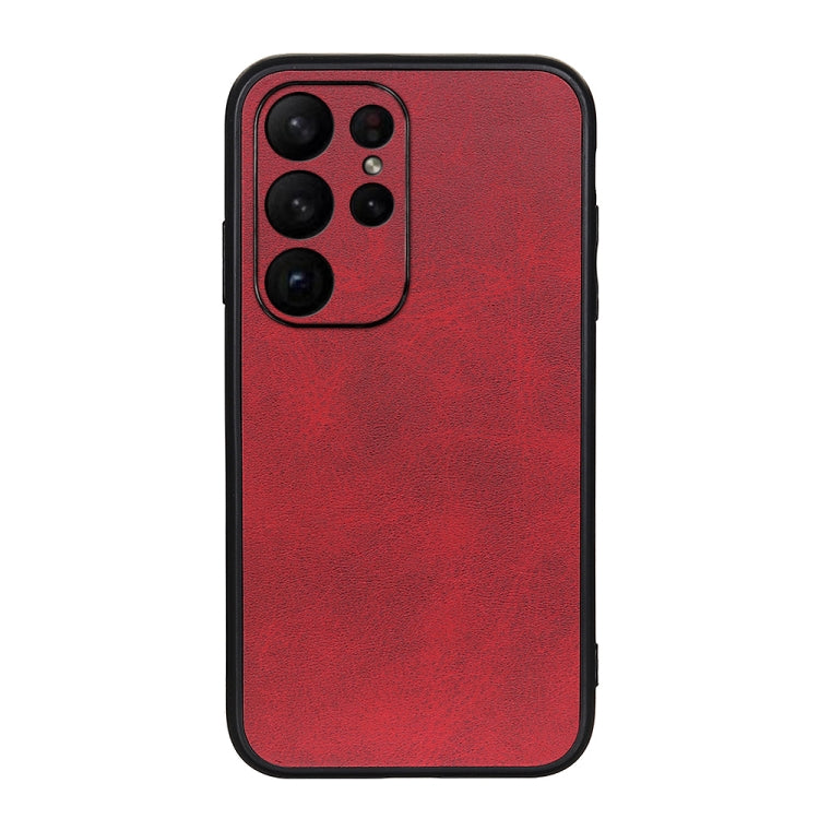 For Samsung Galaxy S23 Ultra 5G Accurate Hole Two-color Calf Texture PU Phone Case