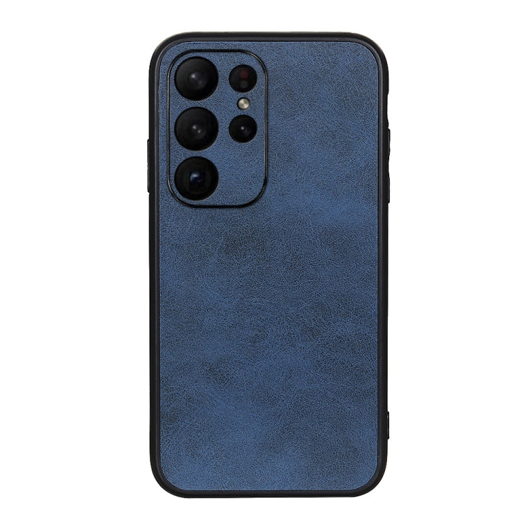 For Samsung Galaxy S23 Ultra 5G Accurate Hole Two-color Calf Texture PU Phone Case
