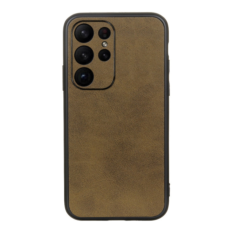For Samsung Galaxy S23 Ultra 5G Accurate Hole Two-color Calf Texture PU Phone Case