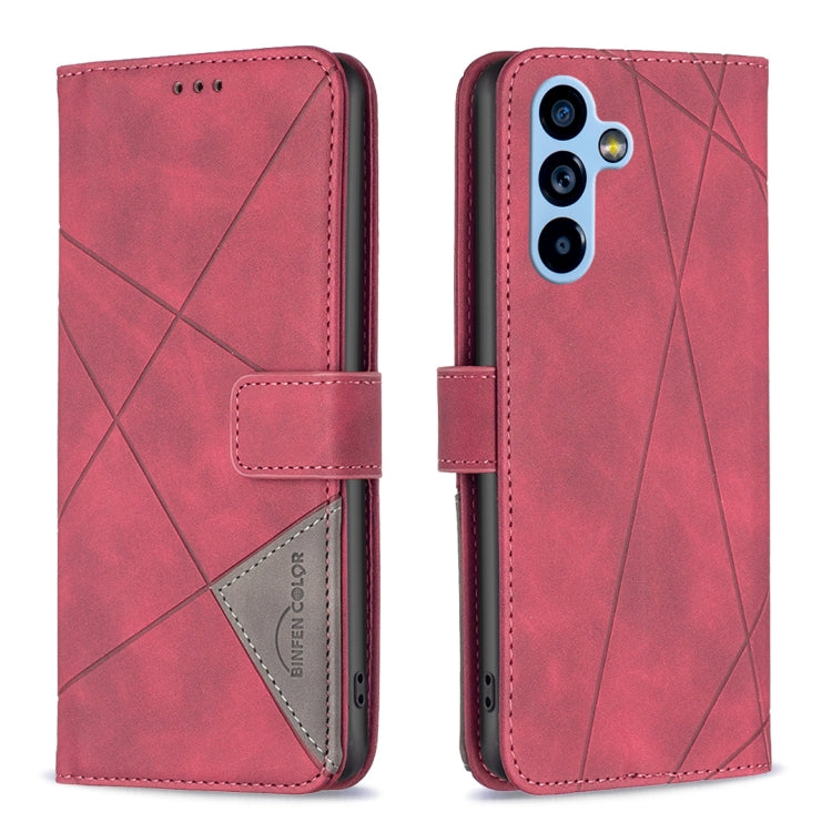 For Samsung Galaxy A54 5G Magnetic Buckle Rhombus Texture Leather Phone Case