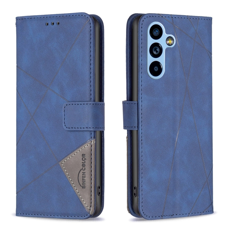 For Samsung Galaxy A54 5G Magnetic Buckle Rhombus Texture Leather Phone Case