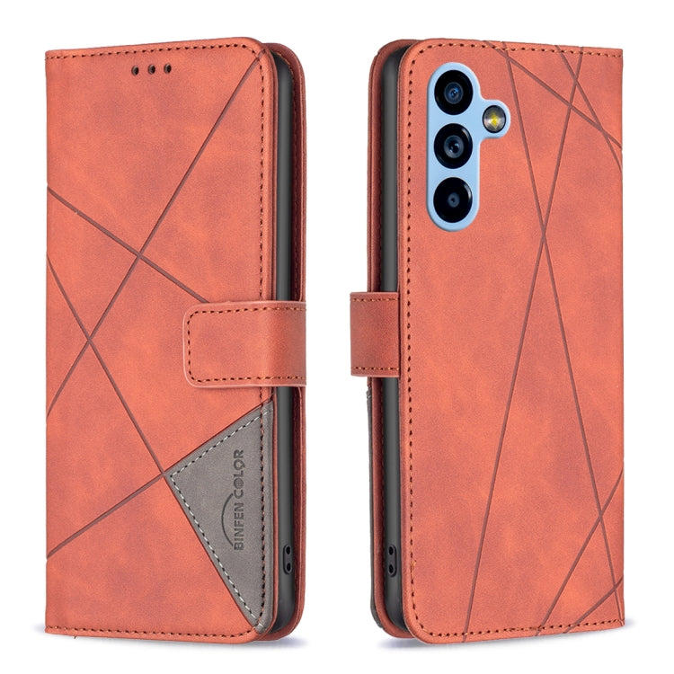 For Samsung Galaxy A54 5G Magnetic Buckle Rhombus Texture Leather Phone Case