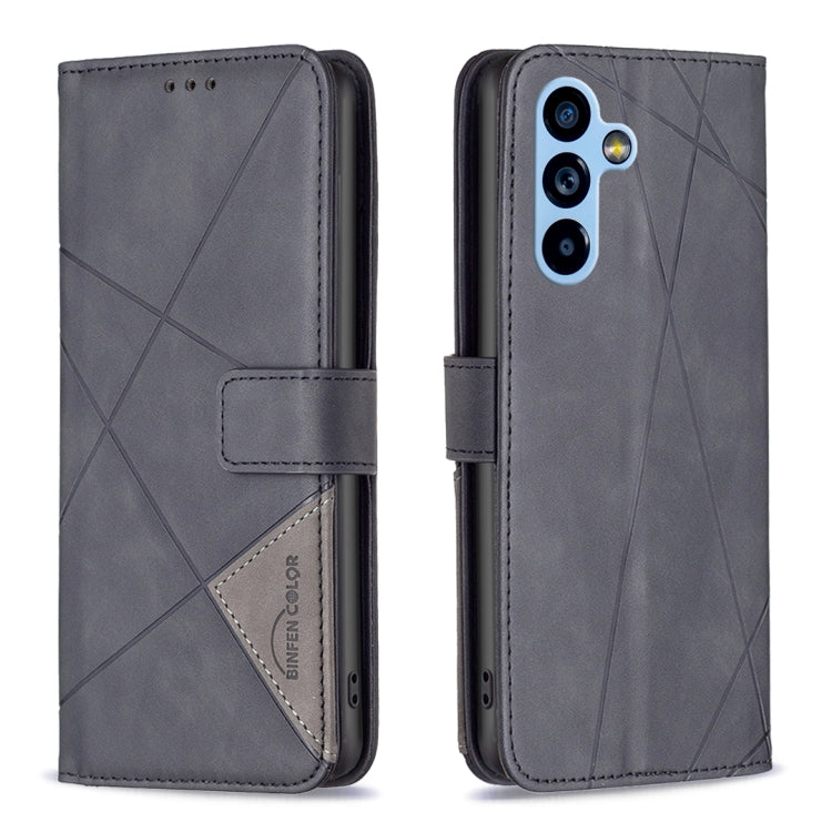 For Samsung Galaxy A54 5G Magnetic Buckle Rhombus Texture Leather Phone Case