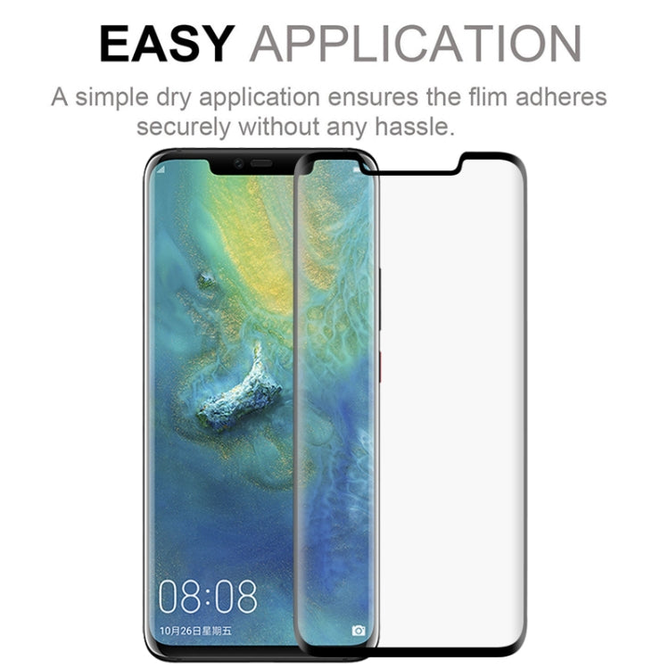 50 PCS 3D Curved Silk-screen PET Frosted Full Coverage Protective Film for Huawei Mate 20 Pro(Black)