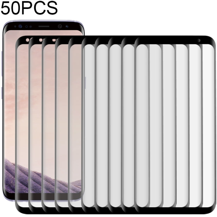 50 PCS 3D Curved Silk-screen PET Frosted Full Coverage Protective Film for Galaxy S8(Black)