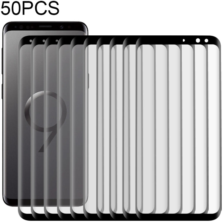 50 PCS 3D Curved Silk-screen PET Frosted Full Coverage Protective Film for Galaxy S9(Black)