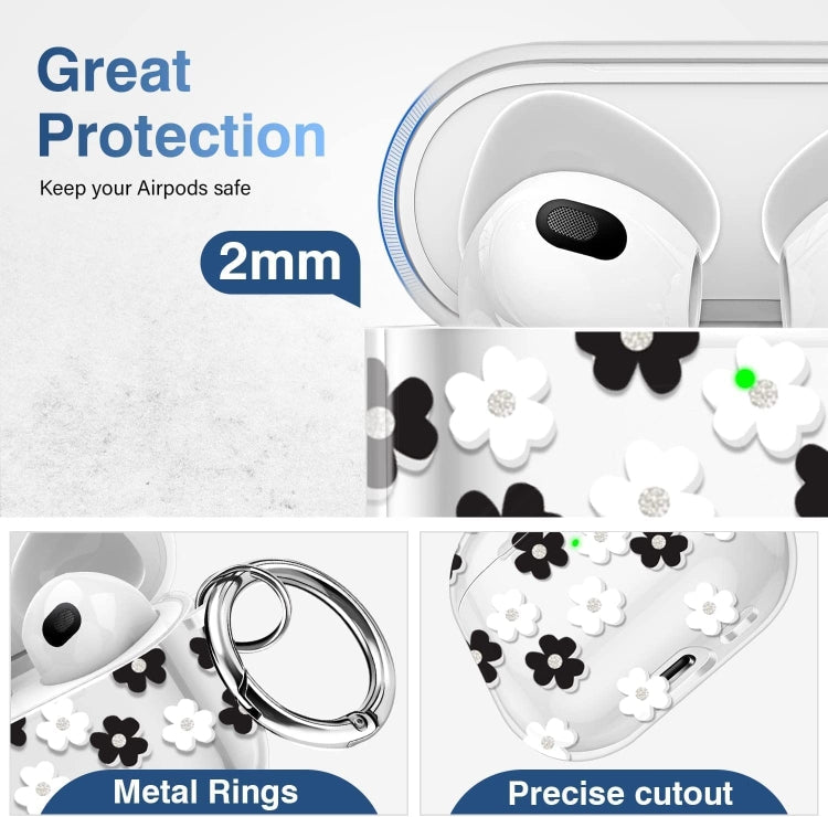 For AirPods 3 Glitter Four-color Flower Earphone Protective Case