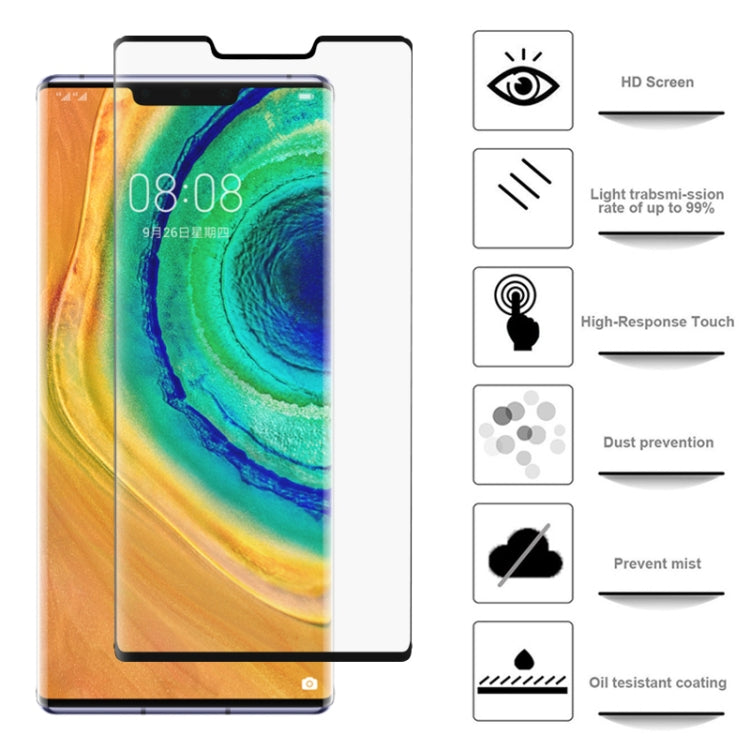 2 PCS 3D Curved Silk-screen PET Full Coverage Protective Film for Huawei Mate 30 Pro(Black)