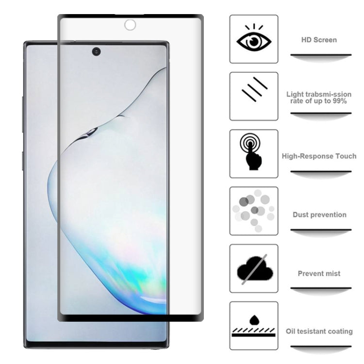 2 PCS 3D Curved Silk-screen PET Full Coverage Protective Film for Galaxy Note 10+(Black)